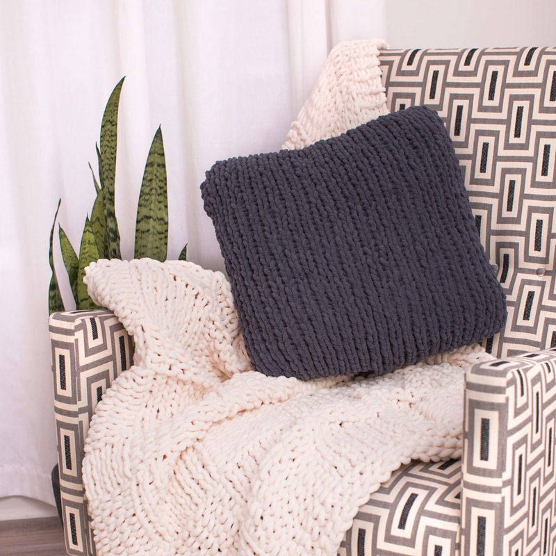 Red Heart Knit Plush Pillow|Single Size