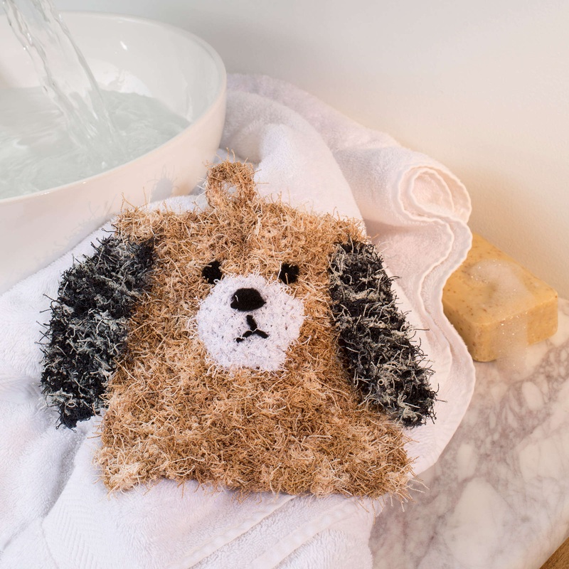 Red Heart Knit Puppy Scrubby|Single Size