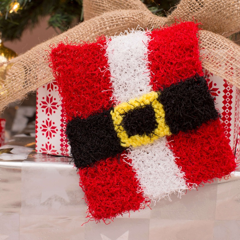 Red Heart Knit Santa Belly Scrubby