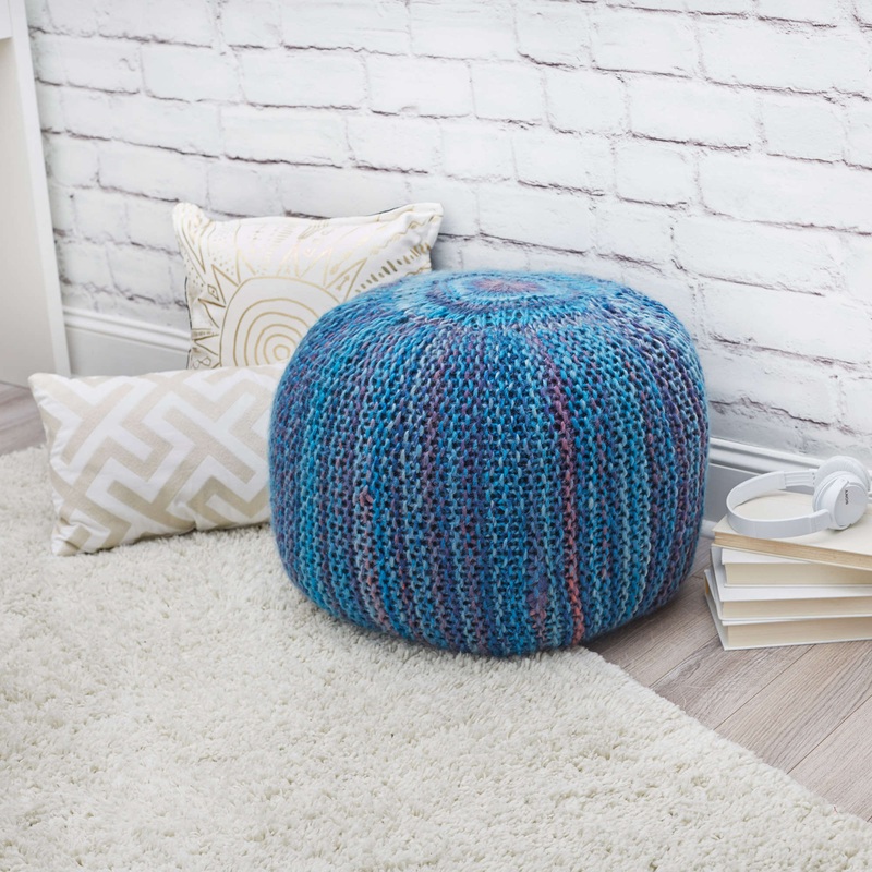 Red Heart Pop of Color Knit Pouf