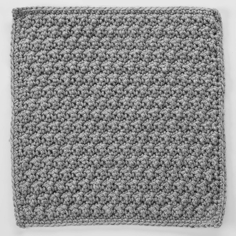 Red Heart Raised Crochet Treble Square for Checkerboard Textures Throw