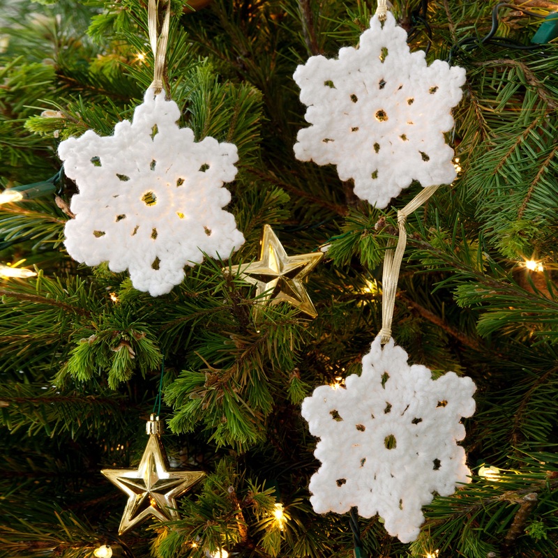 Red Heart Crochet Snowflake Ornament