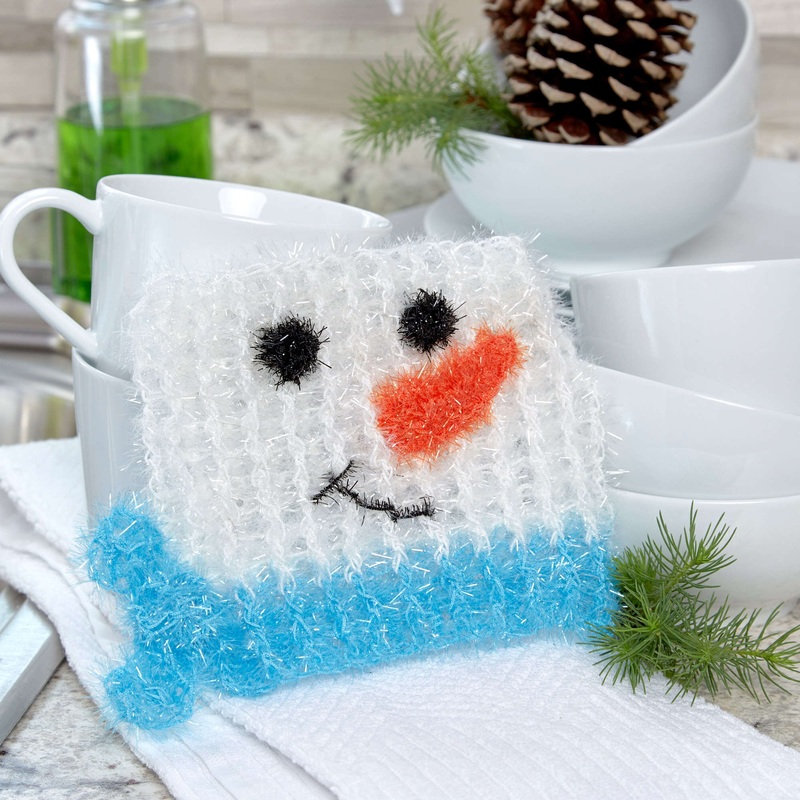 Red Heart Crochet Snowman In the Square Scrubby