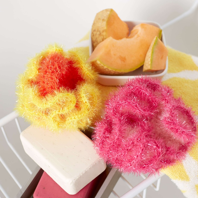 Red Heart Crochet Sparkle Bath Pouf Scrubby