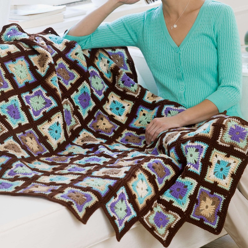 Red Heart Crochet Spectrum Throw