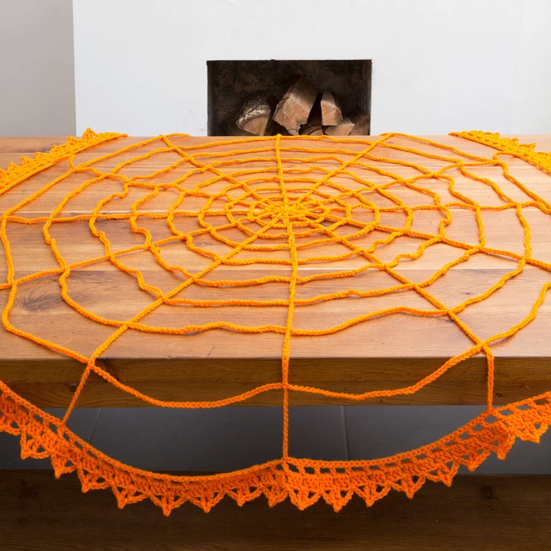 Red Heart Crochet Spider Web Table Topper
