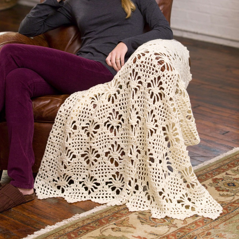 Red Heart Crochet Spiders & Cobwebs Throw