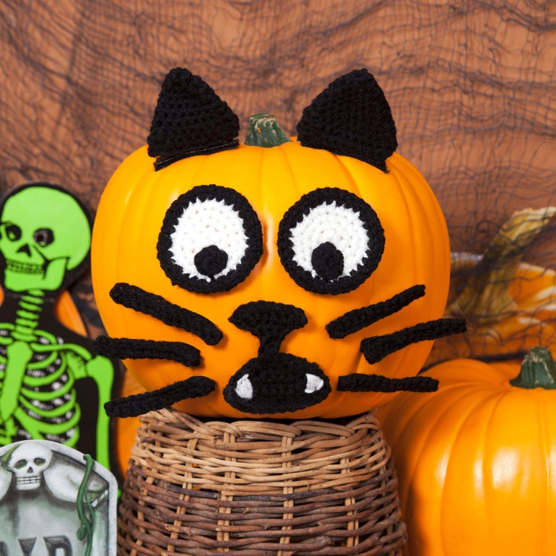 Red Heart Crochet Spooky Cat Pumpkin