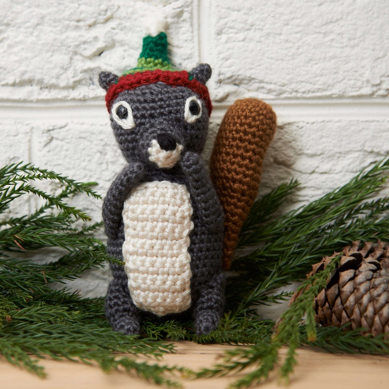 Red Heart Crochet Squirrel Ornament