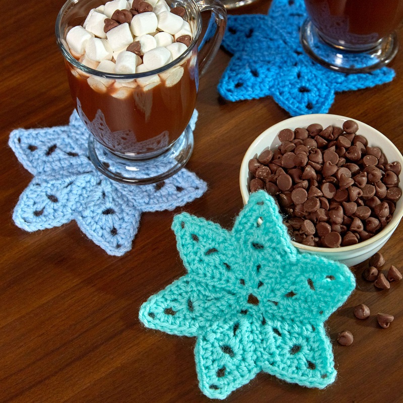 Red Heart Crochet Star Coasters
