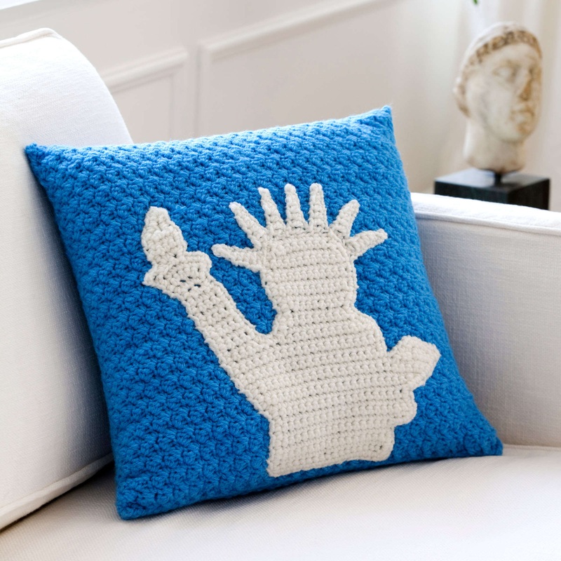 Red Heart Crochet Statue of Liberty Pillow