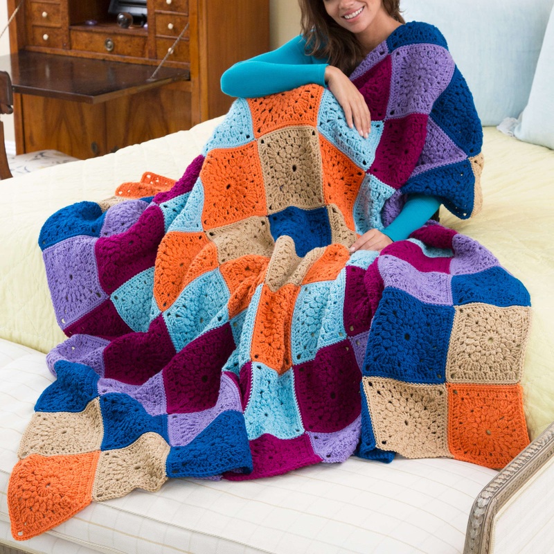 Red Heart Crochet Stitch a Hug Cozy Throw