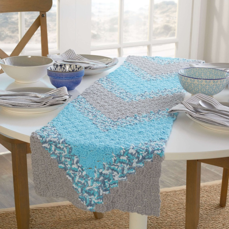 Red Heart Crochet Summer Chevron Table Runner