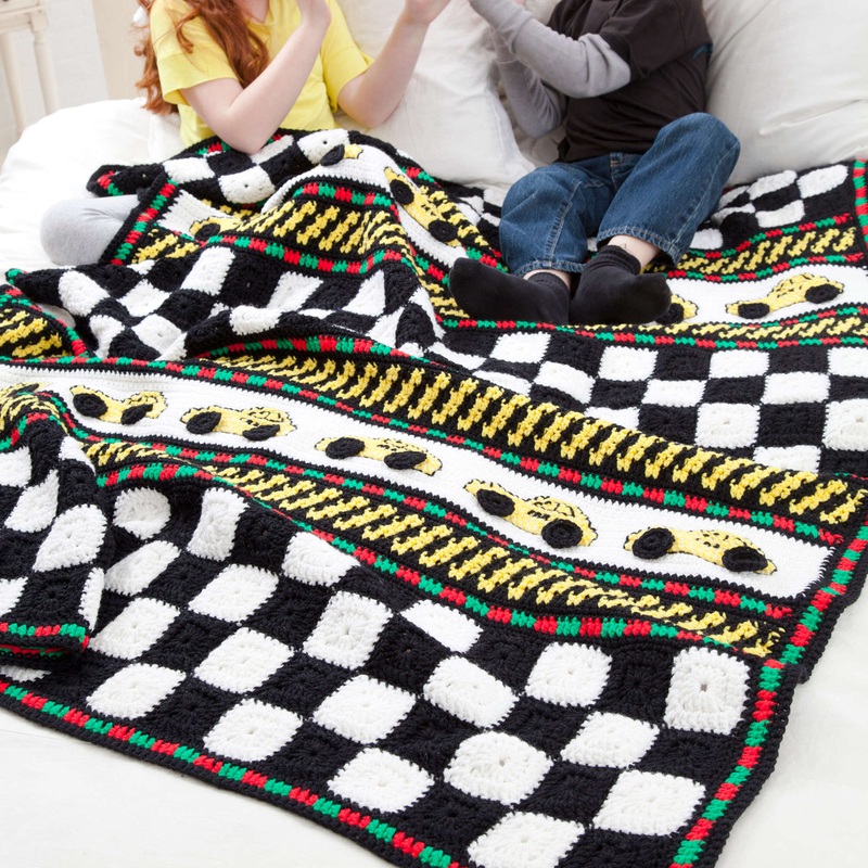 Red Heart Crochet Taxi! Taxi! Throw