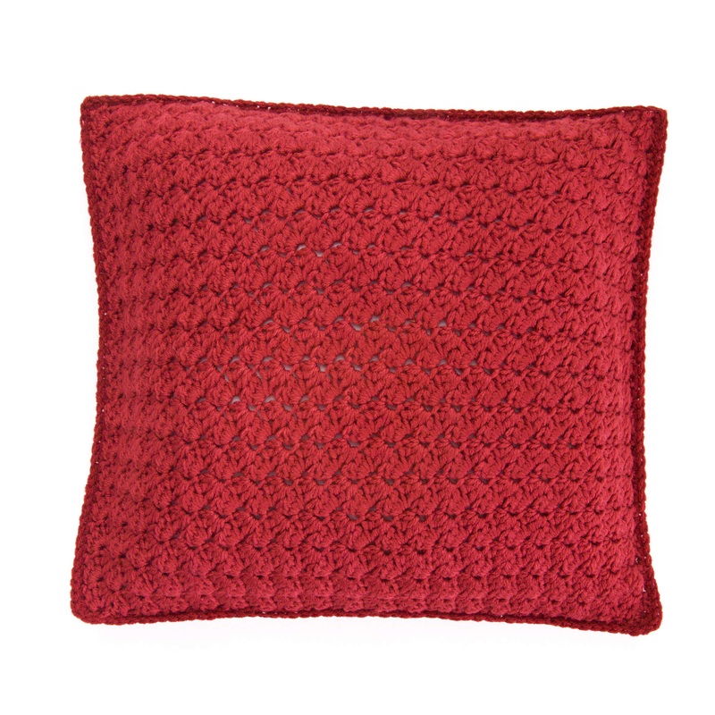Red Heart Crochet Textured Pillow Trio