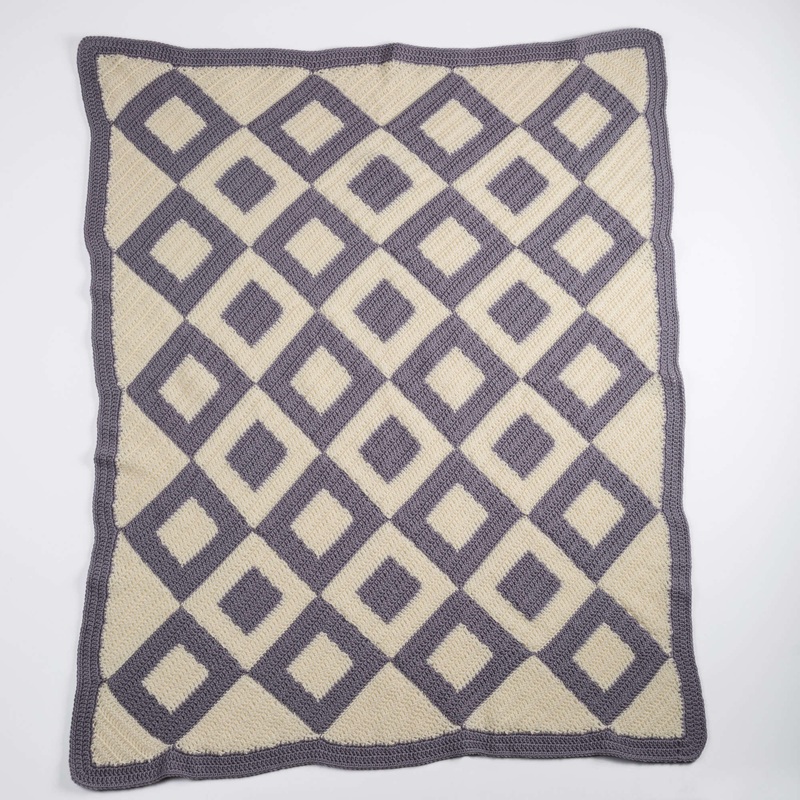 Red Heart Crochet Throw of Squares