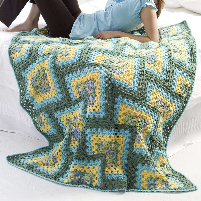 Red Heart Crochet Tiles Granny Afghan