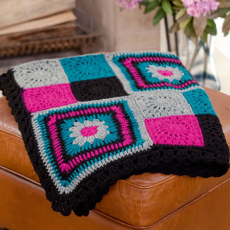 Red Heart Crochet Time to Relax Granny Throw
