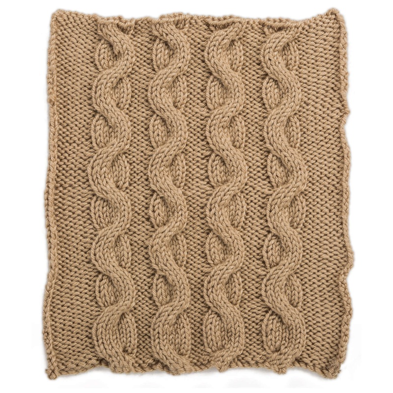 Red Heart Snake Cables Square for Knit Your Cables Afghan