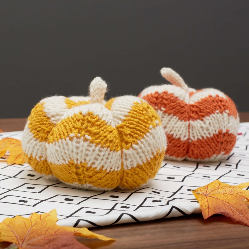 Red Heart Spicy Knit Pumpkins|Orange Pumpkin|Yellow Pumpkin