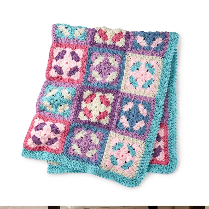 Red Heart Springtime Floral Crochet Afghan