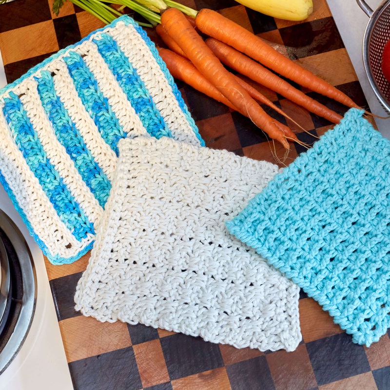 Red Heart Stepped Stripes Dishcloth