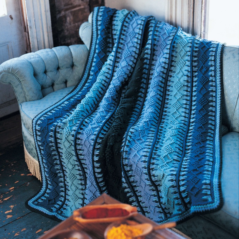 Red Heart Timeless Tunisian Crochet Blanket