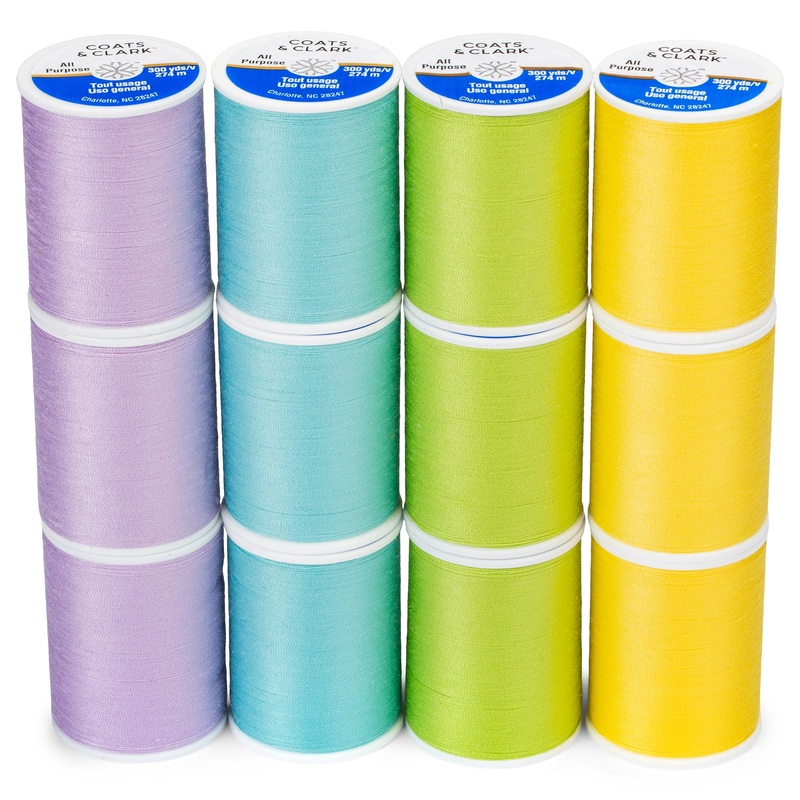 Coats & Clark All Purpose 12 Spool Assortment – Clearance Shades