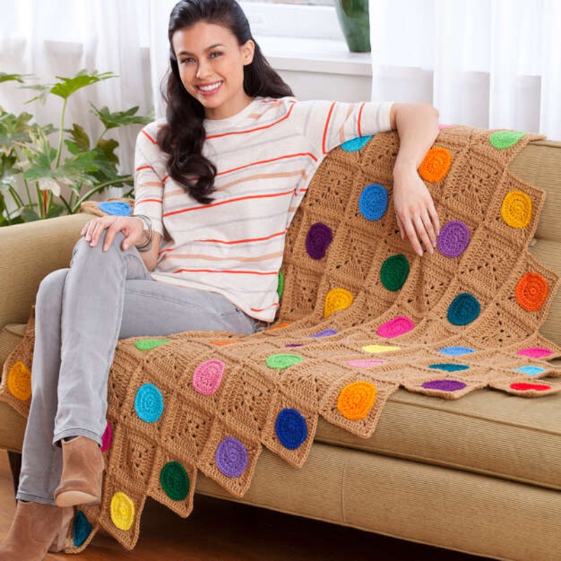 Red Heart Crochet In Circles Throw