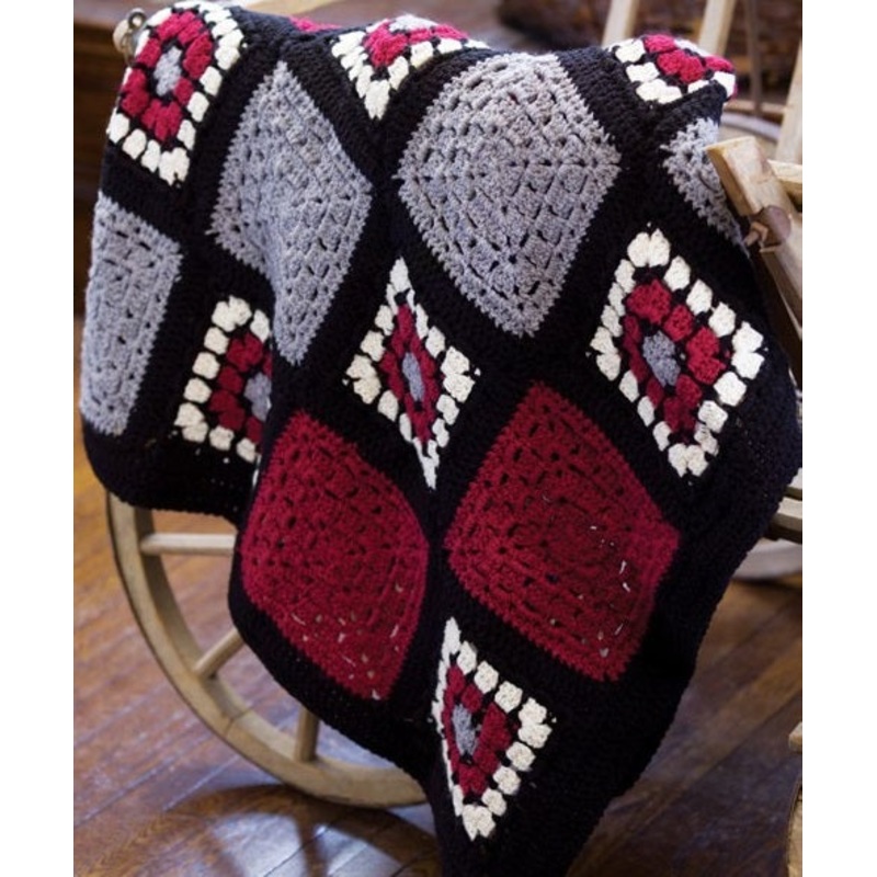 Red Heart Crochet Super Granny Throw