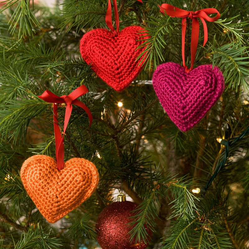 Red Heart Crochet Tree Hearts|Single Size