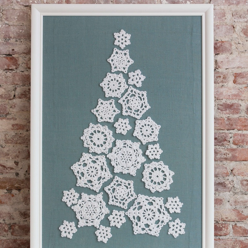 Red Heart Crochet Tree of Snowflakes