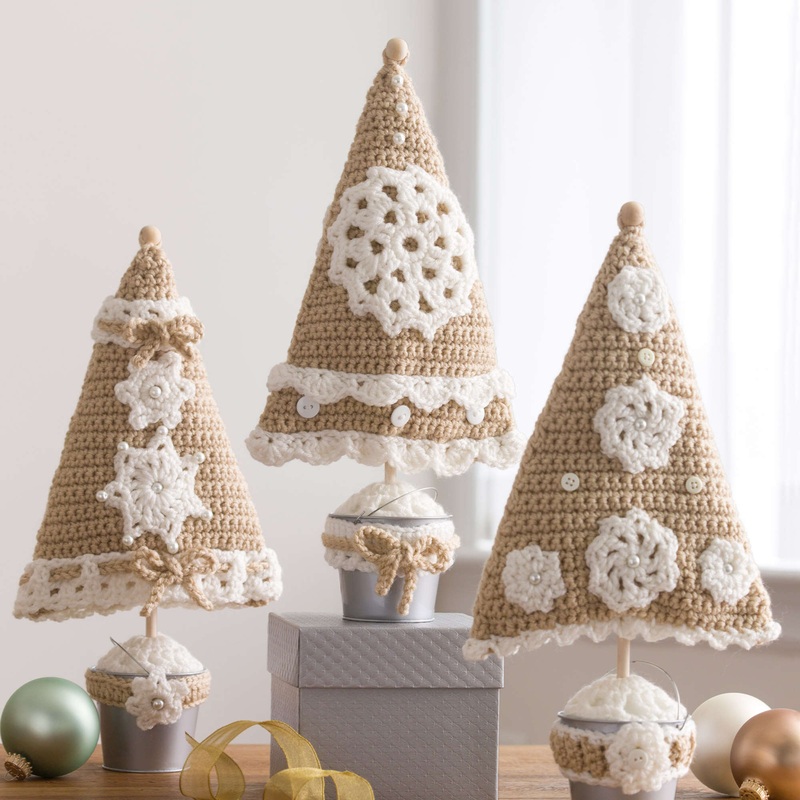 Red Heart Crochet Triangle Christmas Trees