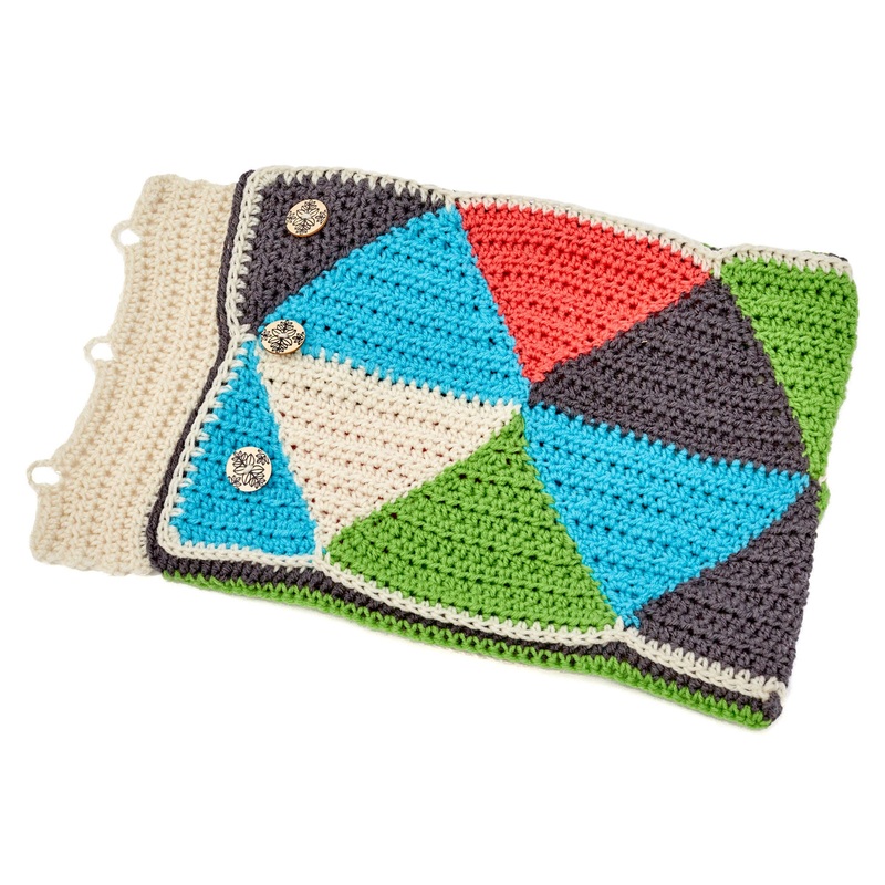 Red Heart Crochet Triangle Puzzle Pillow