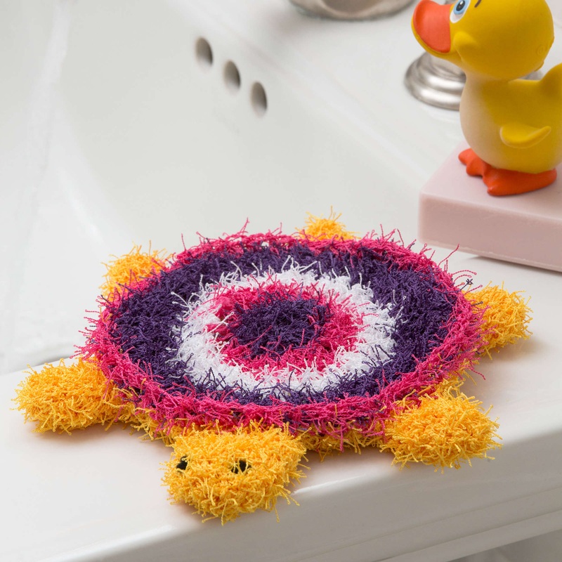 Red Heart Crochet Turtle Bath Scrubby