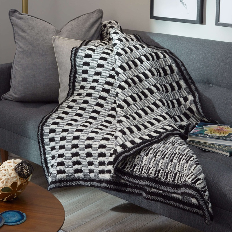 Red Heart Crochet Urban Optics Throw