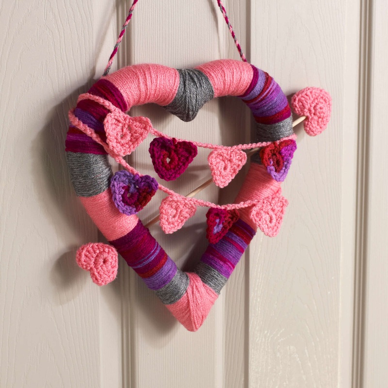 Red Heart Crochet Valentine Heart Wreath