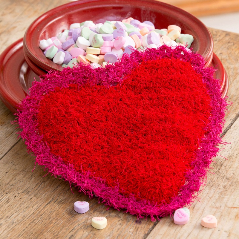 Red Heart Crochet Valentine Scrubby