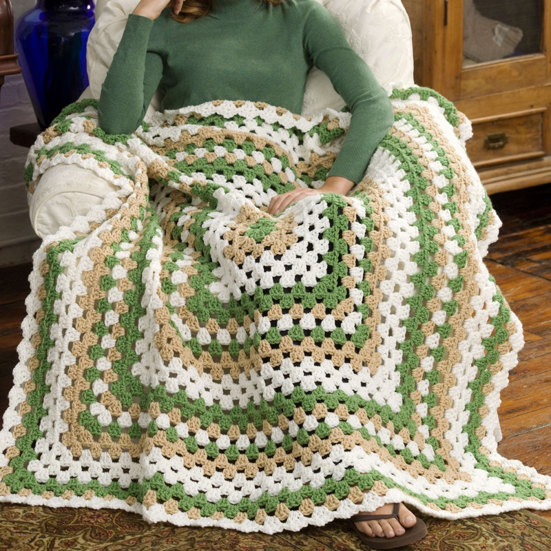 Red Heart Crochet Weekend Granny Throw
