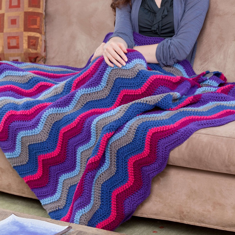 Red Heart Crochet Windsor Ripple Throw