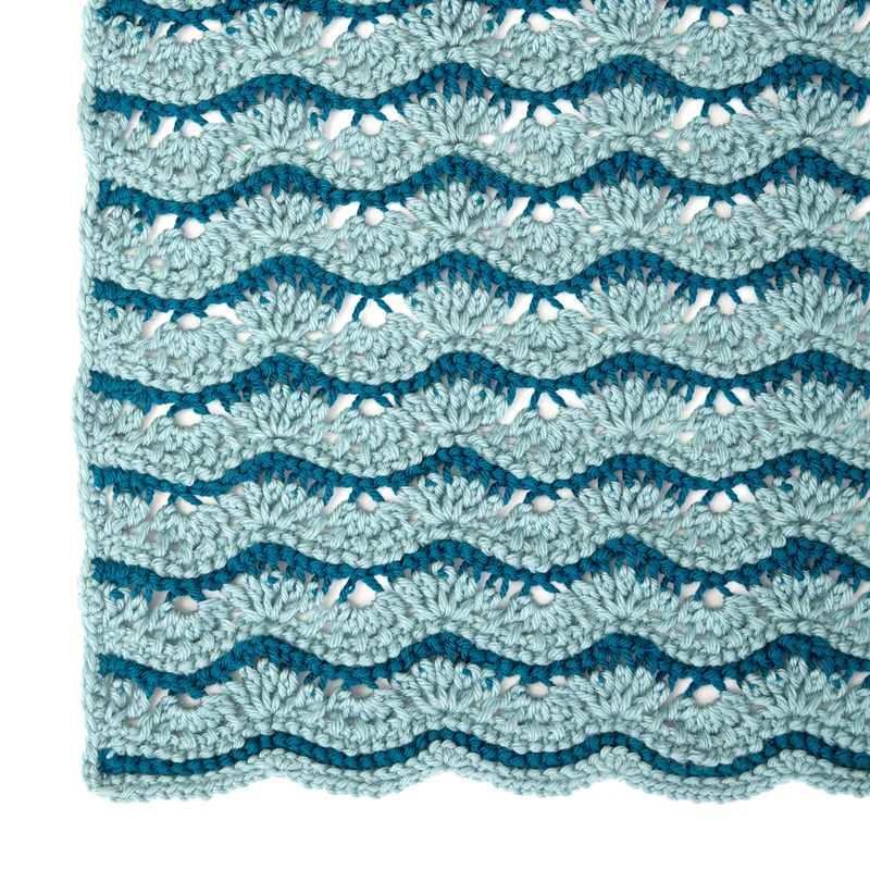 Red Heart Crochet Wistful Waves Lapghan or Throw