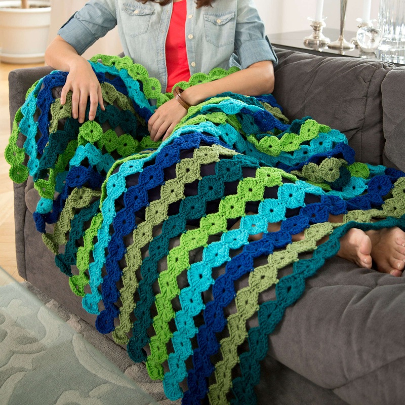 Red Heart Crochet Yo-Yo Throw|Single Size