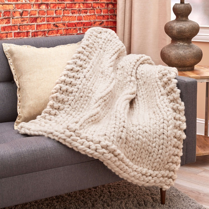 Red Heart Knit Wonderful Big Stitch Throw