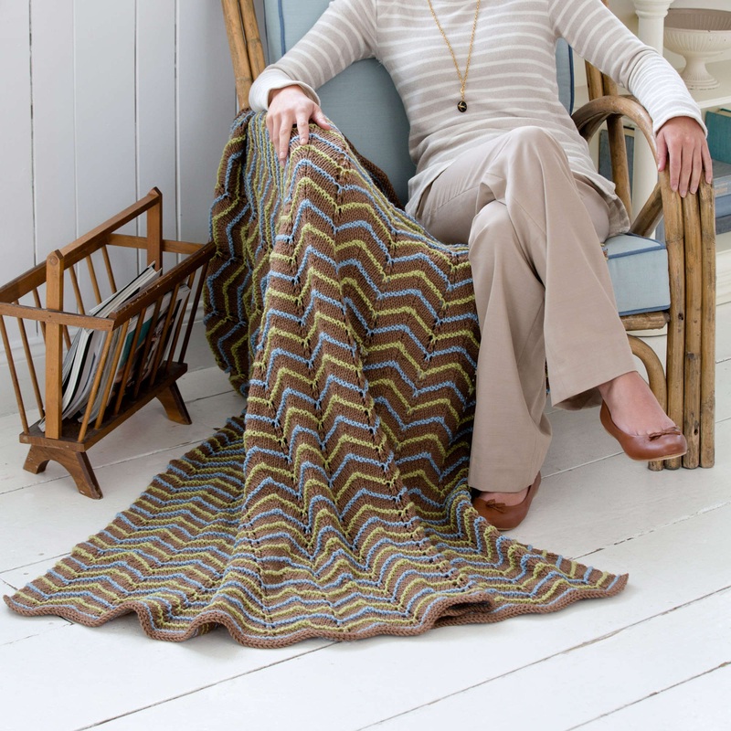 Red Heart Knit Zig-Zag Ease Throw