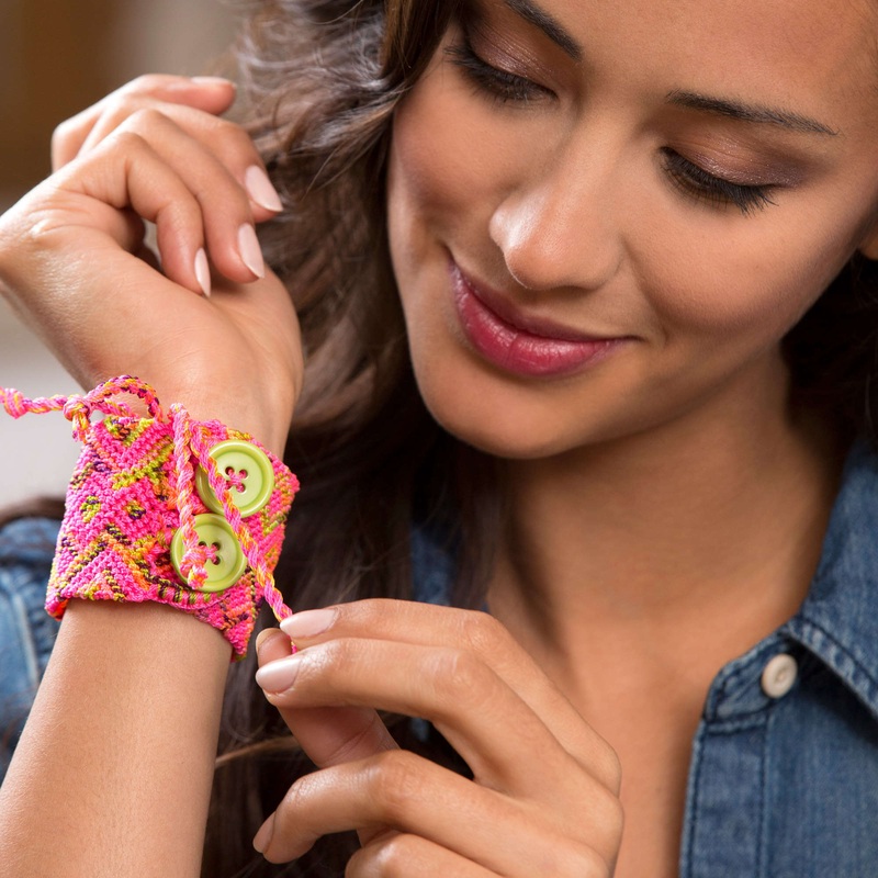 Red Heart Macram Buttoned Cuff Macram Bracelet