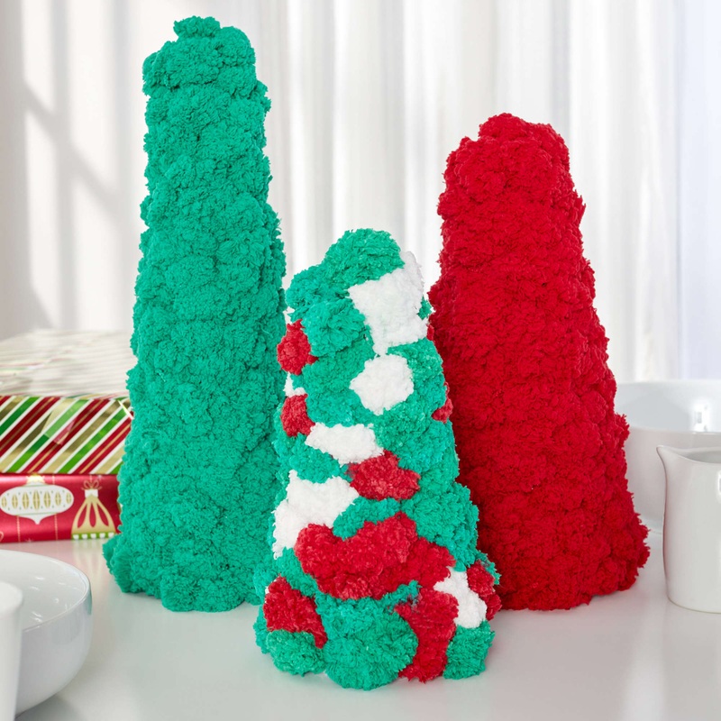Red Heart Trio of Holiday Trees