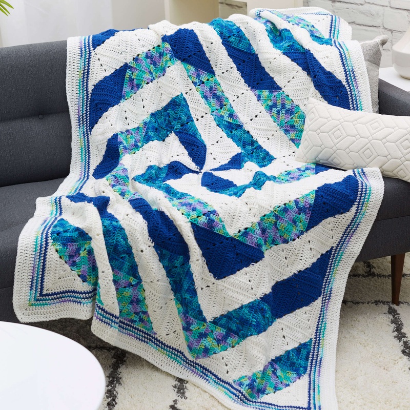Red Heart Twirling Crochet Throw