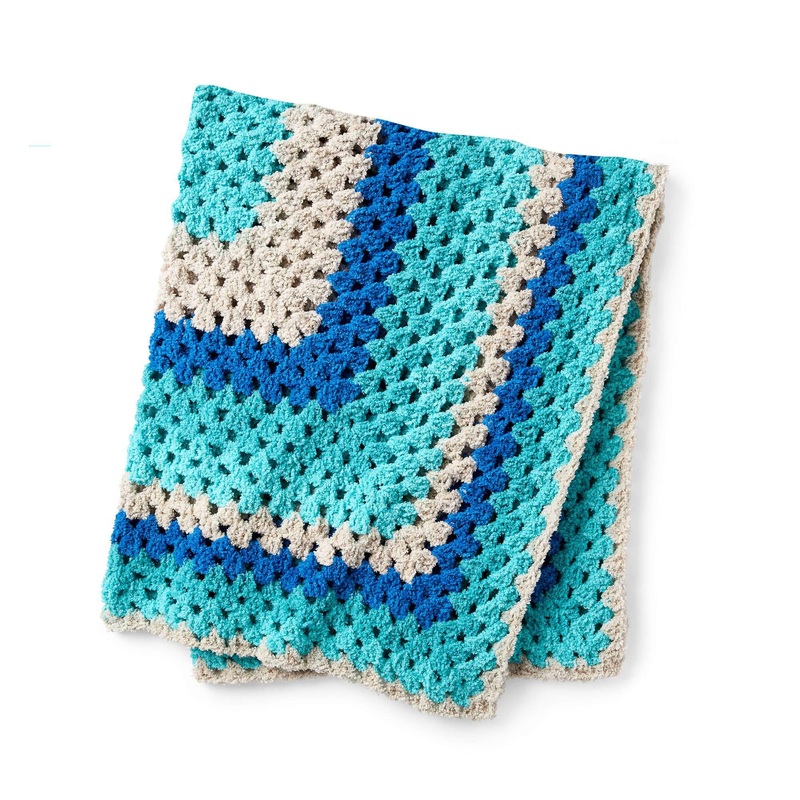 Red Heart Easy-Go-Round Crochet Blanket