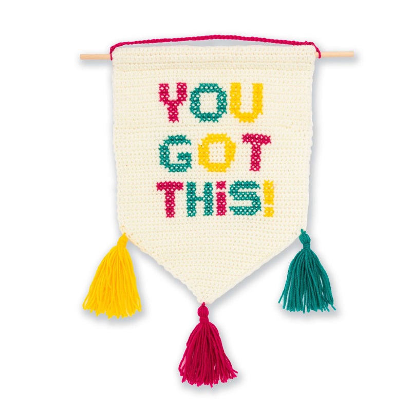 Red Heart You Got This Motivational Crochet Banner