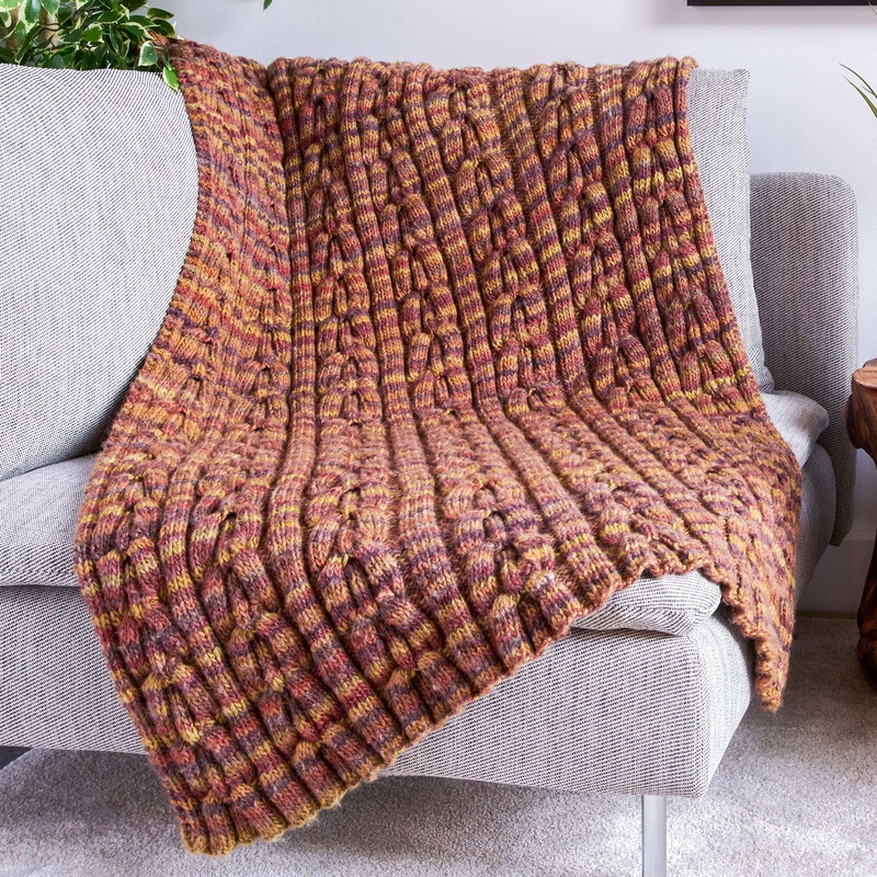 Bernat Cable Texture Knit Blanket
